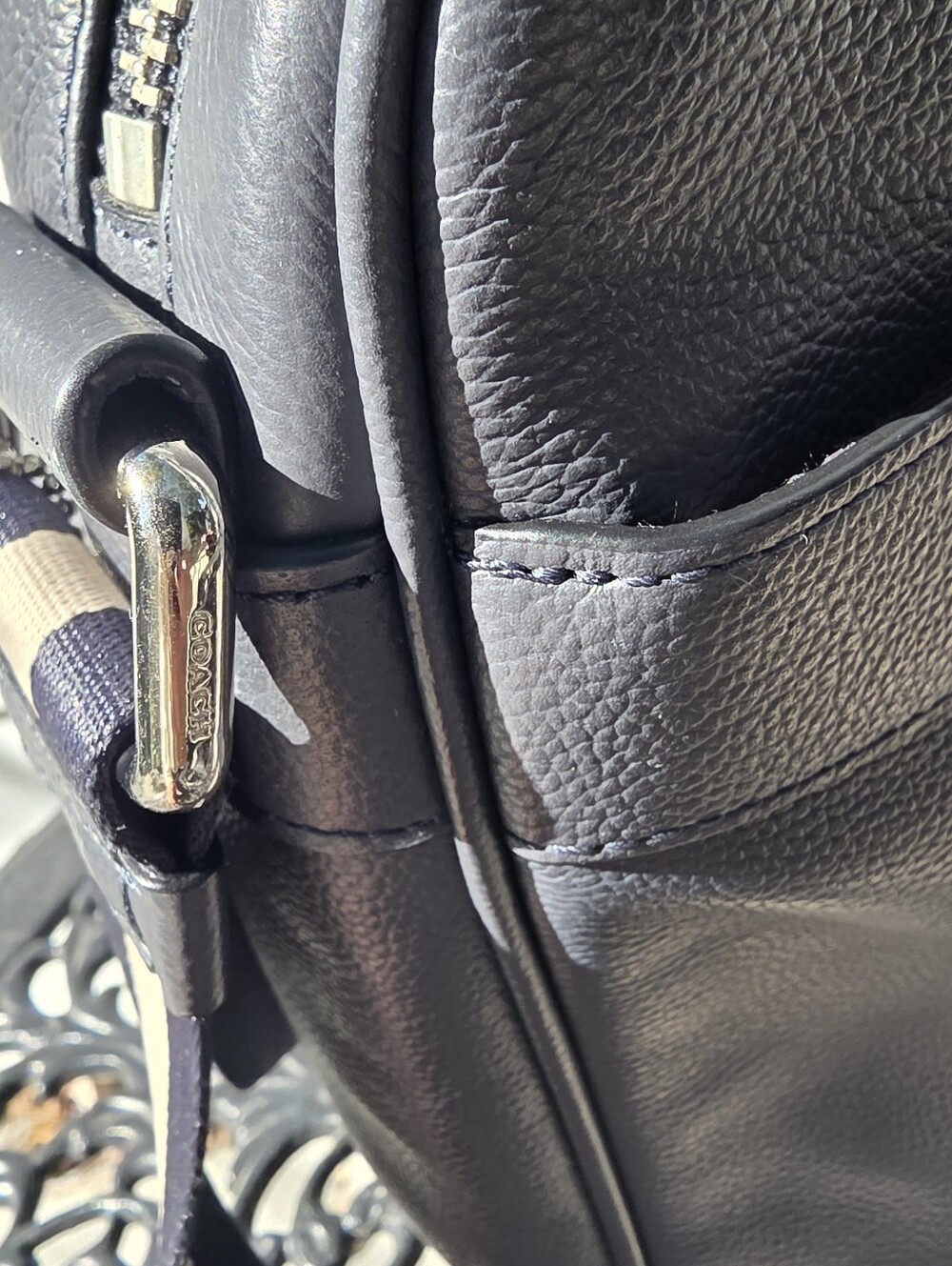 Coach Charles Flight Shoulder/Crossbody Bag, Blue Leather - Picture 6 of 11